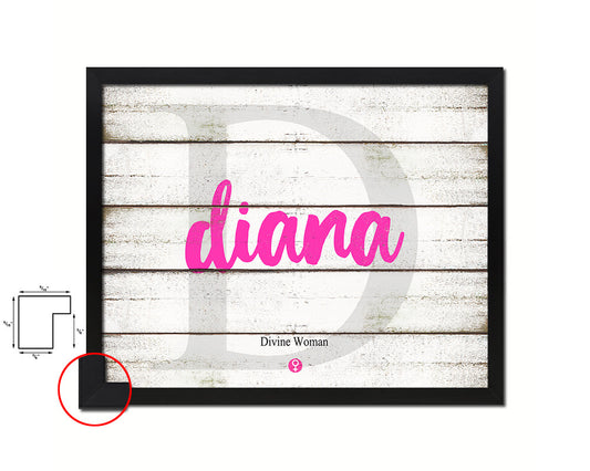 Diana Personalized Biblical Name Plate Art Framed Print Kids Baby Room Wall Decor Gifts