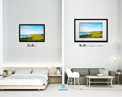 Halfmoon Bay, California Artwork Painting Print Art Wood Framed Wall Decor Gifts