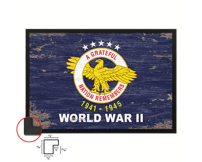 World War 2 Shabby Chic Military Flag Framed Print Decor Wall Art Gifts