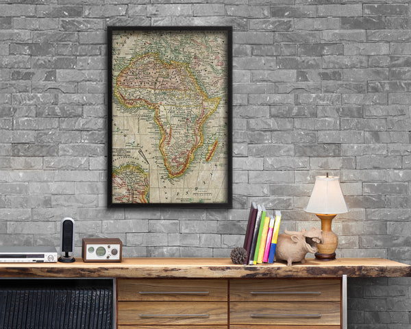 Africa Historical Map Wood Framed Print Art Wall Decor Gifts