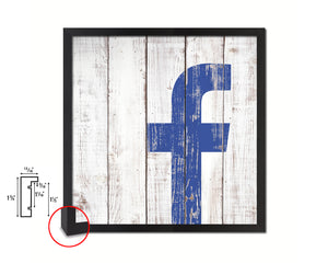 Facebook Social Media Symbol Icons logo Framed Print Shabby Chic Home Decor Wall Art Gifts