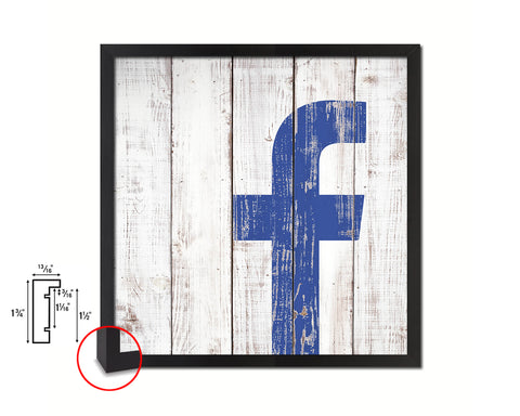 Facebook Social Media Symbol Icons logo Framed Print Shabby Chic Home Decor Wall Art Gifts