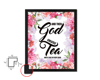 And then god created and it was so very good Quote Wood Framed Print Home Decor Wall Art Gifts