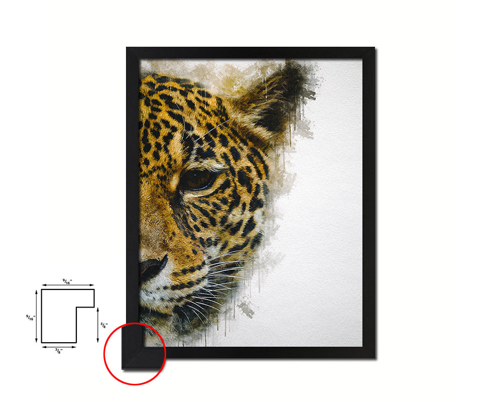 Jaguar Animal Painting Print Framed Art Home Wall Decor Gifts