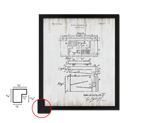 Piano Electric Music Vintage Patent Artwork Black Frame Print Wall Art Decor Gifts