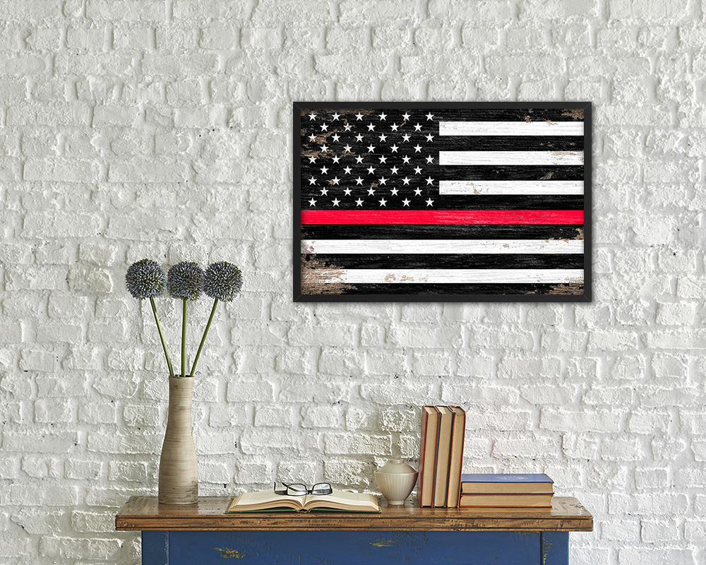 Thin Red Line Honoring Law Enforcement American Shabby Chic Military FlagArt