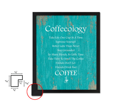 Coffeeology take life one cup at a time Quotes Framed Print Home Decor Wall Art Gifts
