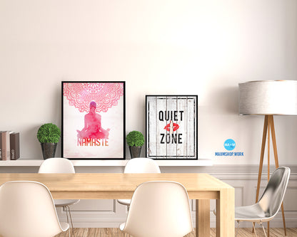 Half Lotus Pose Ardha Padmasana Yoga Wood Framed Print Wall Decor Art Gifts