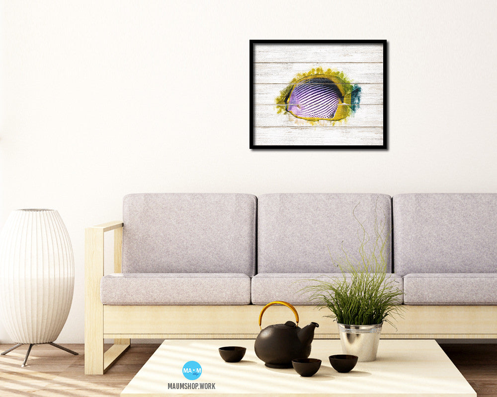 Tropical Fish Framed Print Modern Restaurant Sushi Bar Modern Watercolor Wall Art Decor