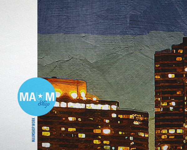 New York Midtown Manhattan skyline Landscape Painting Print Art Frame Home Wall Decor Gifts
