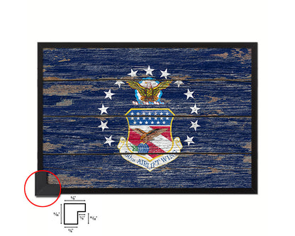 130th Airlift Wing Vintage Emblem Flag Wood Frame Paper Print Wall Art Decor Gifts