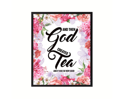And then god created and it was so very good Quote Wood Framed Print Home Decor Wall Art Gifts