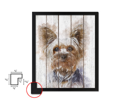 Yorkshire Terrier Dog Puppy Portrait Framed Print Pet Watercolor Wall Decor Art Gifts