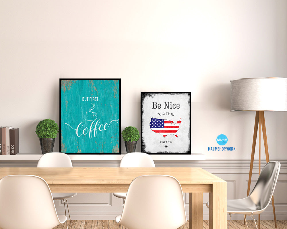 But first coffee Quotes Framed Print Home Decor Wall Art Gifts