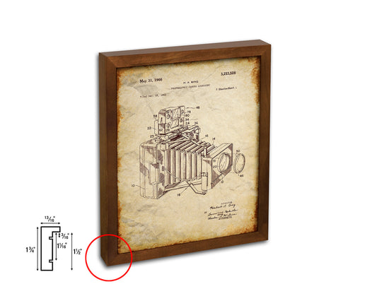 Bing Photographic Accessory Camera Vintage Patent Artwork Walnut Frame Gifts