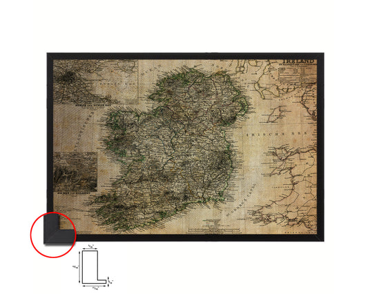 Ireland Vintage Map Framed Print Art Wall Decor Gifts