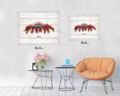 Crab Fish Framed Prints Modern Restaurant Sushi Bar Watercolor Wall Art Decor