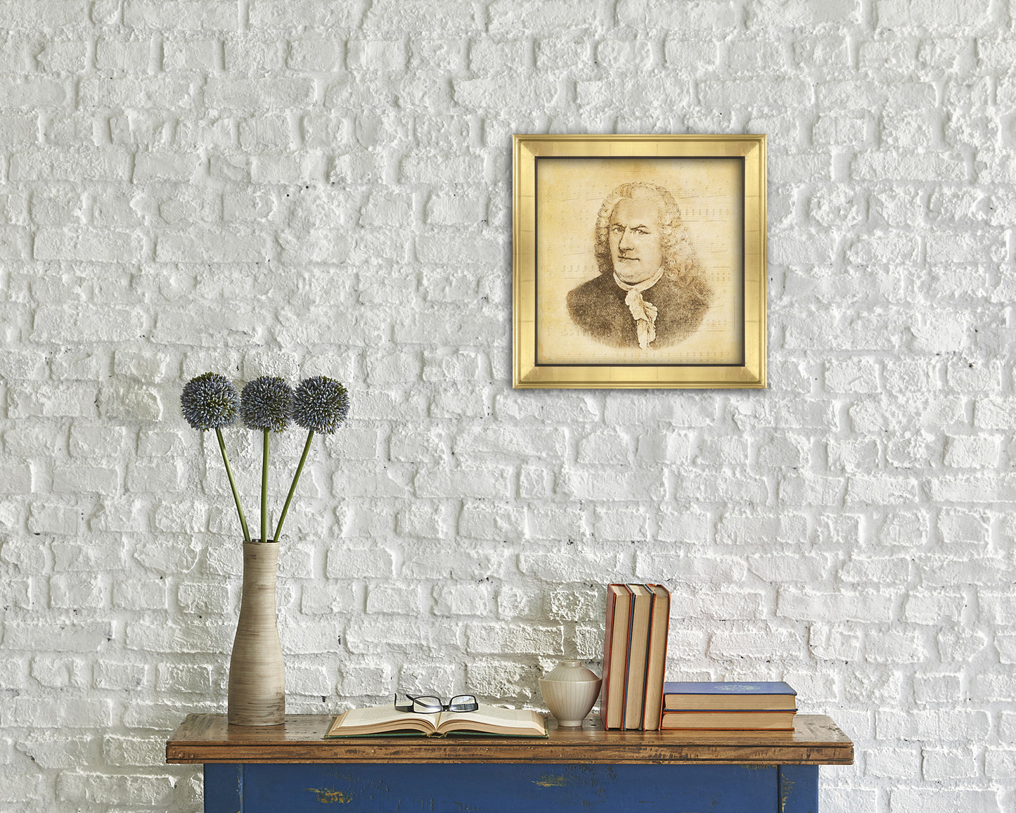 Johann Sebastian Bach Ancient Classical Musician Gold Framed Print Wall Decor Art Gifts