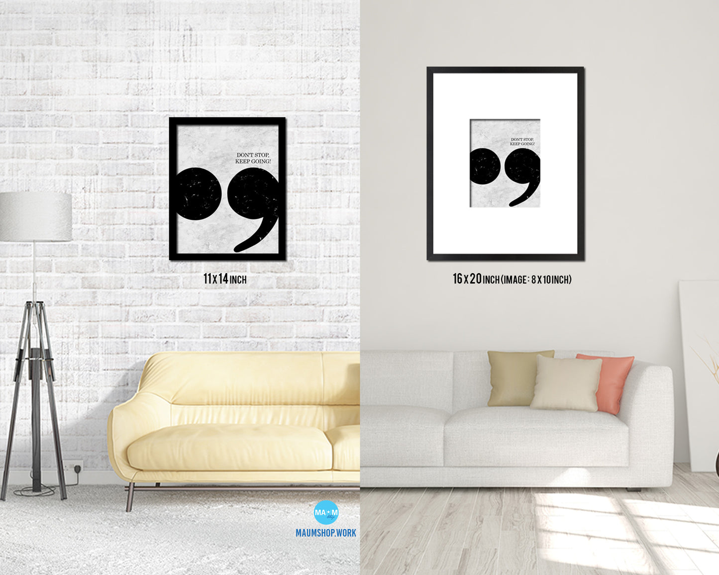 Don't stop keep going Quote Framed Print Wall Art Decor Gifts