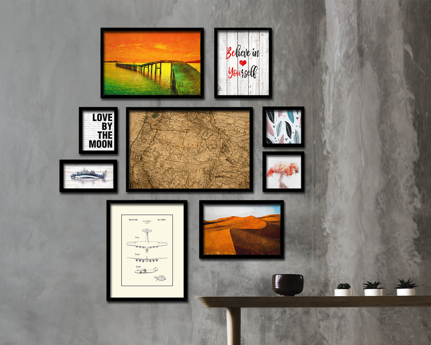 US Pacific Northwest Historical Map Framed Print Art Wall Decor Gifts