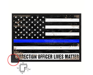 Thin Blue Line Honoring Law Enforcement, To protect & to serve, Correction officer lives matter Shabby Chic Military FlagArt