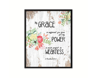 My Grace is sufficient for your for my Power Quote Framed Print Home Decor Wall Art Gifts