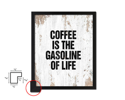 Coffee is the gasoline of life Quote Framed Artwork Print Wall Decor Art Gifts