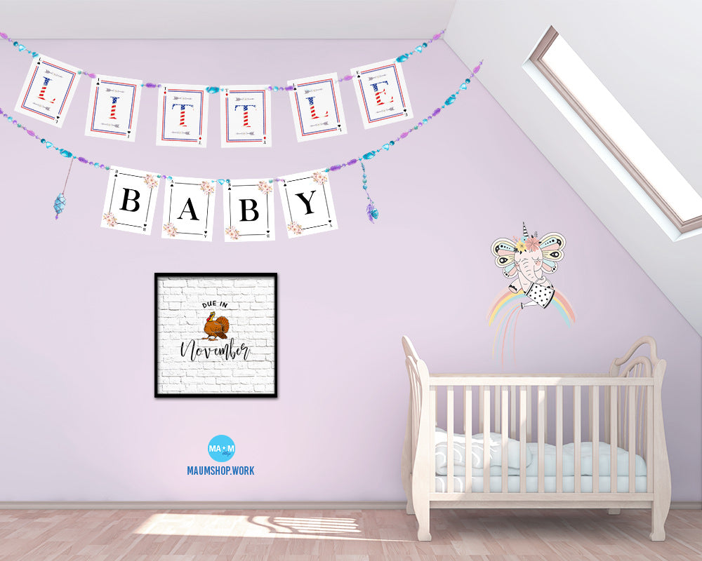 Baby Due In November Pregnancy Announcement Personalized Frame Print Wall Decor Art Gifts