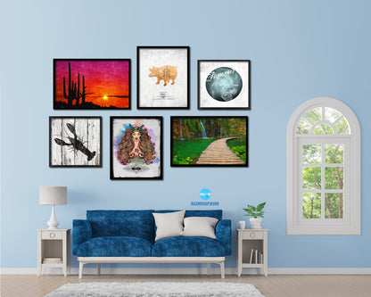 Lobster Nautical Wood Framed Gifts Ocean Beach Fishing Home Decor Wall Art Prints