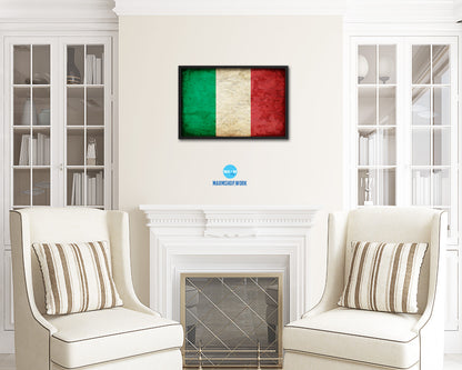 Italy Country Vintage Flag Wood Framed Print Wall Art Decor Gifts