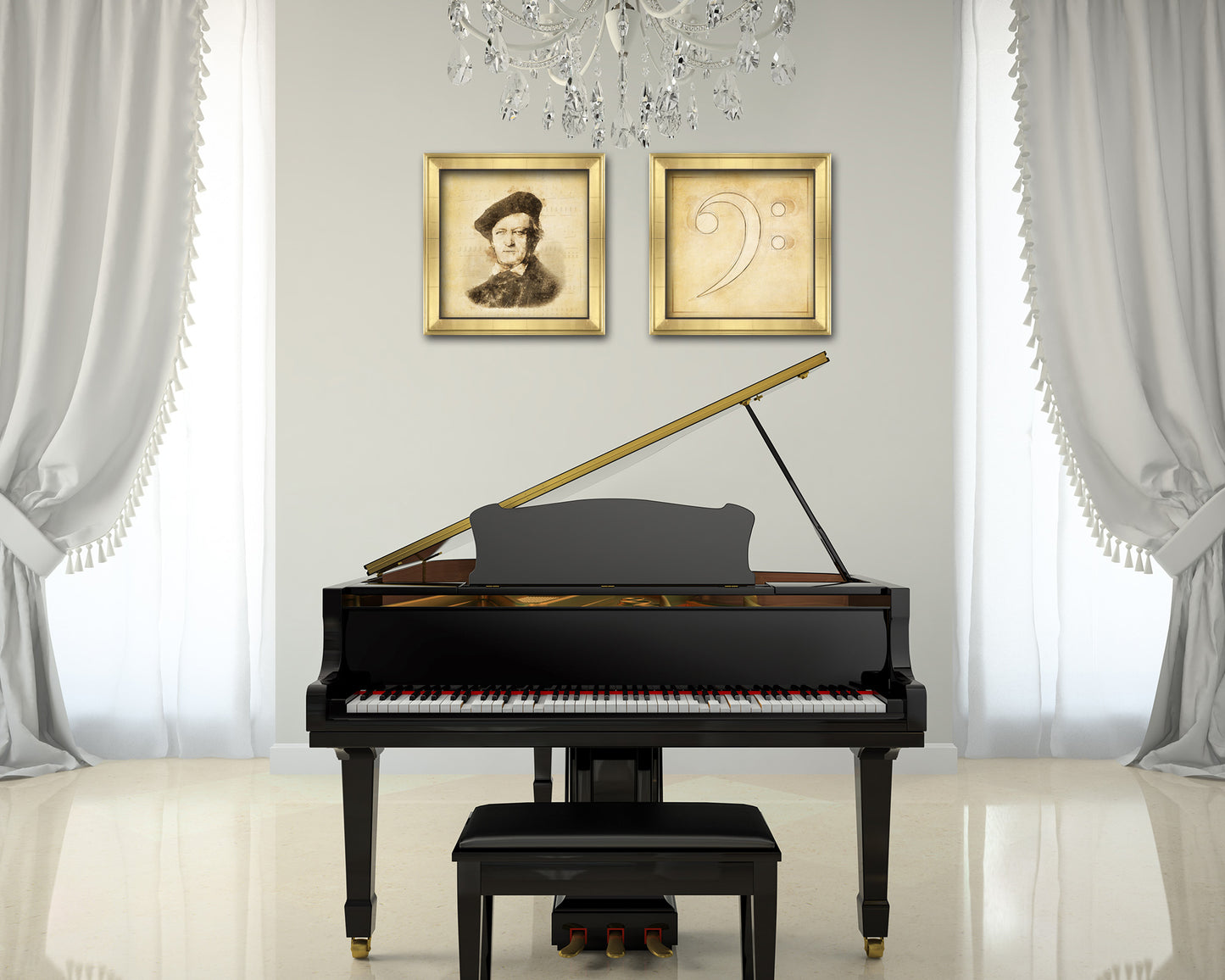 Richard Wagner Ancient Classical Musician Gold Framed Print Wall Decor Art Gifts