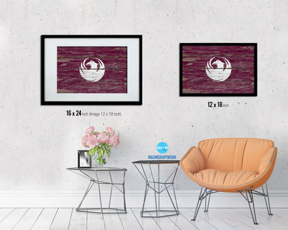 Phoenix City Arizona State Rustic Flag Wood Framed Paper Prints Decor Wall Art Gifts