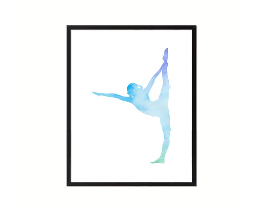 Gymnastic yoga Contorsionist practicing Yoga Wood Framed Print Wall Decor Art Gifts