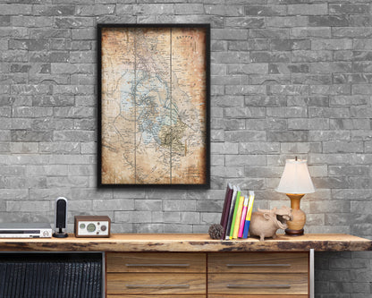 Egypt Nubia Abyssinia Africa Antique Map Wood Framed Print Art Wall Decor Gifts