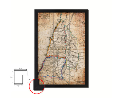 Iisrae Antique Map Wood Framed Print Art Wall Decor Gifts