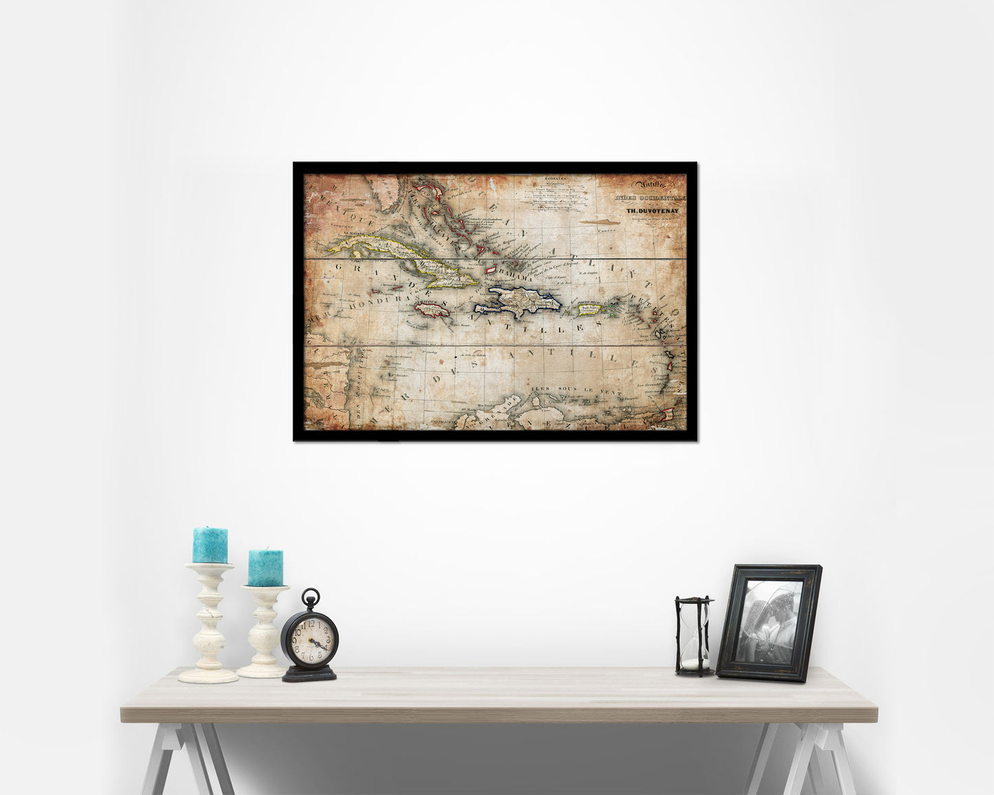 West Indies and Caribbean 1846 Antique Map Framed Print Art Wall Decor Gifts