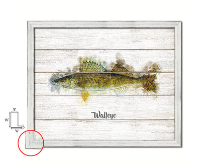 Walleye Fish Framed Prints Modern Restaurant Sushi Bar Watercolor Wall Art Decor