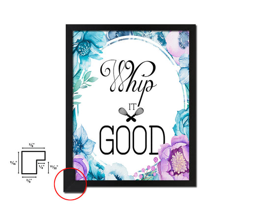 Whip it good Quote Boho Flower Framed Print Wall Decor Art