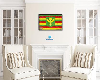 Kanaka Maoli City Hawaii State Shabby Chic Flag Framed Prints Decor Wall Art Gifts