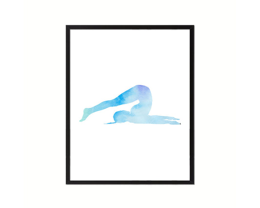 Halasana Yoga Wood Framed Print Wall Decor Art Gifts