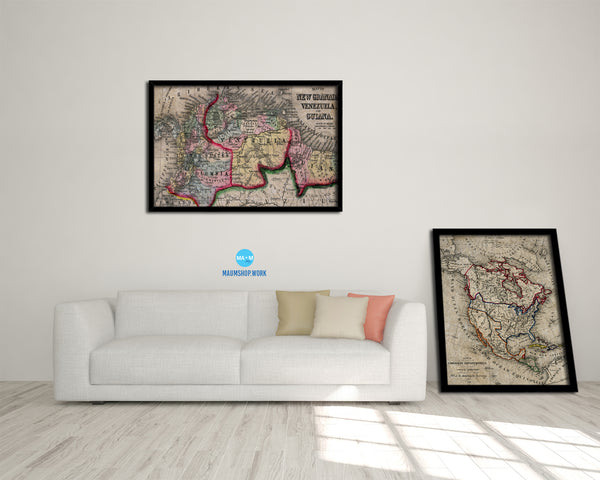 Venezuela Historical Map Framed Print Art Wall Decor Gifts