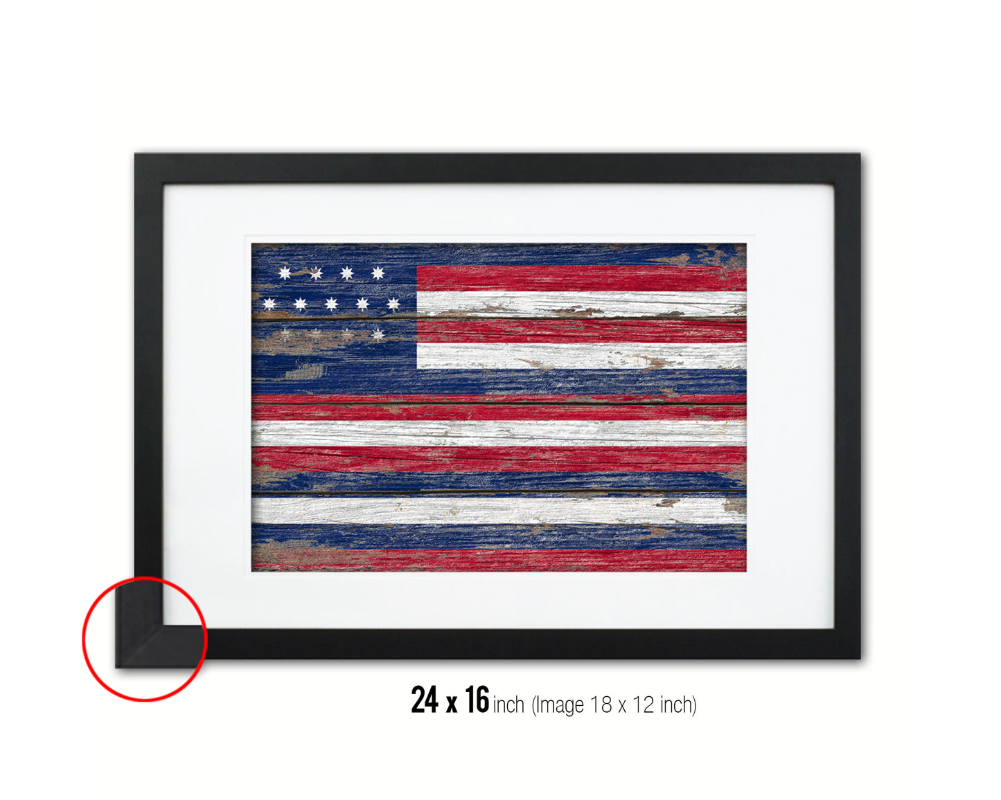 Serapis Hostoryic Wood Rustic Flag Wood Framed Print Wall Art Decor Gifts