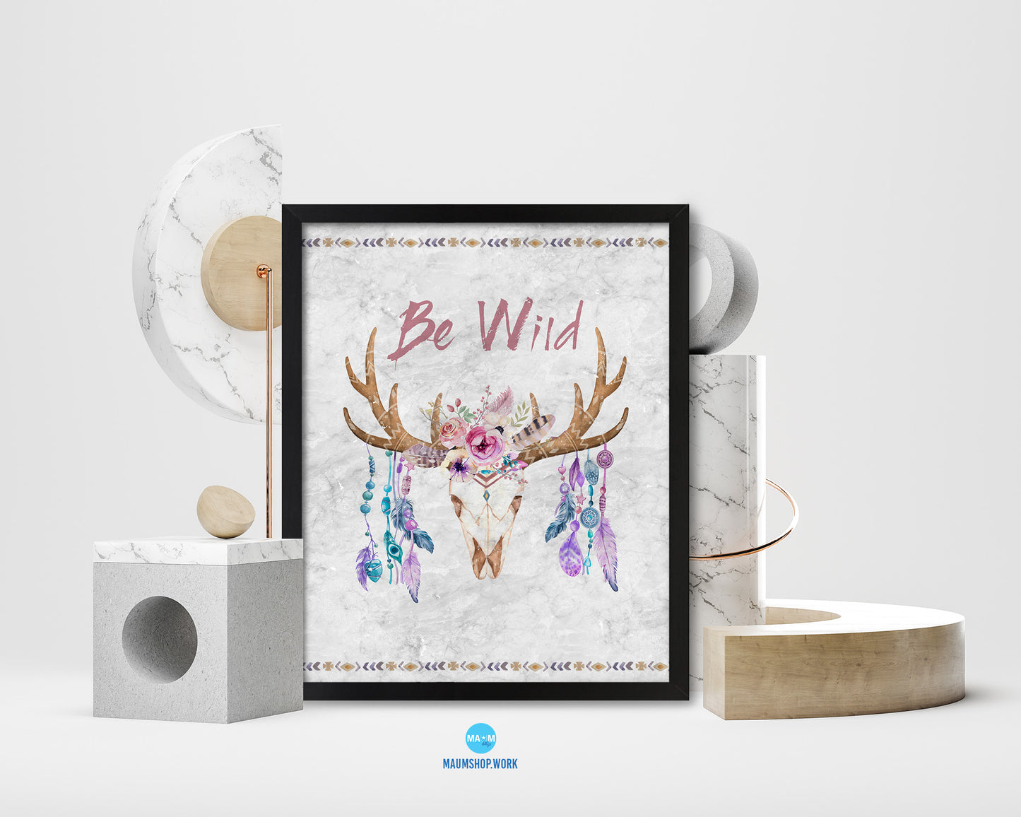 Be Wild Inspirational Quote Framed Print Wall Art Decor Gifts