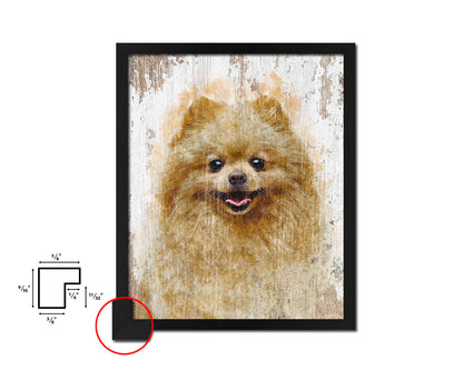 Pomeranian Spitz Dog Puppy Portrait Framed Print Pet Watercolor Wall Decor Art Gifts