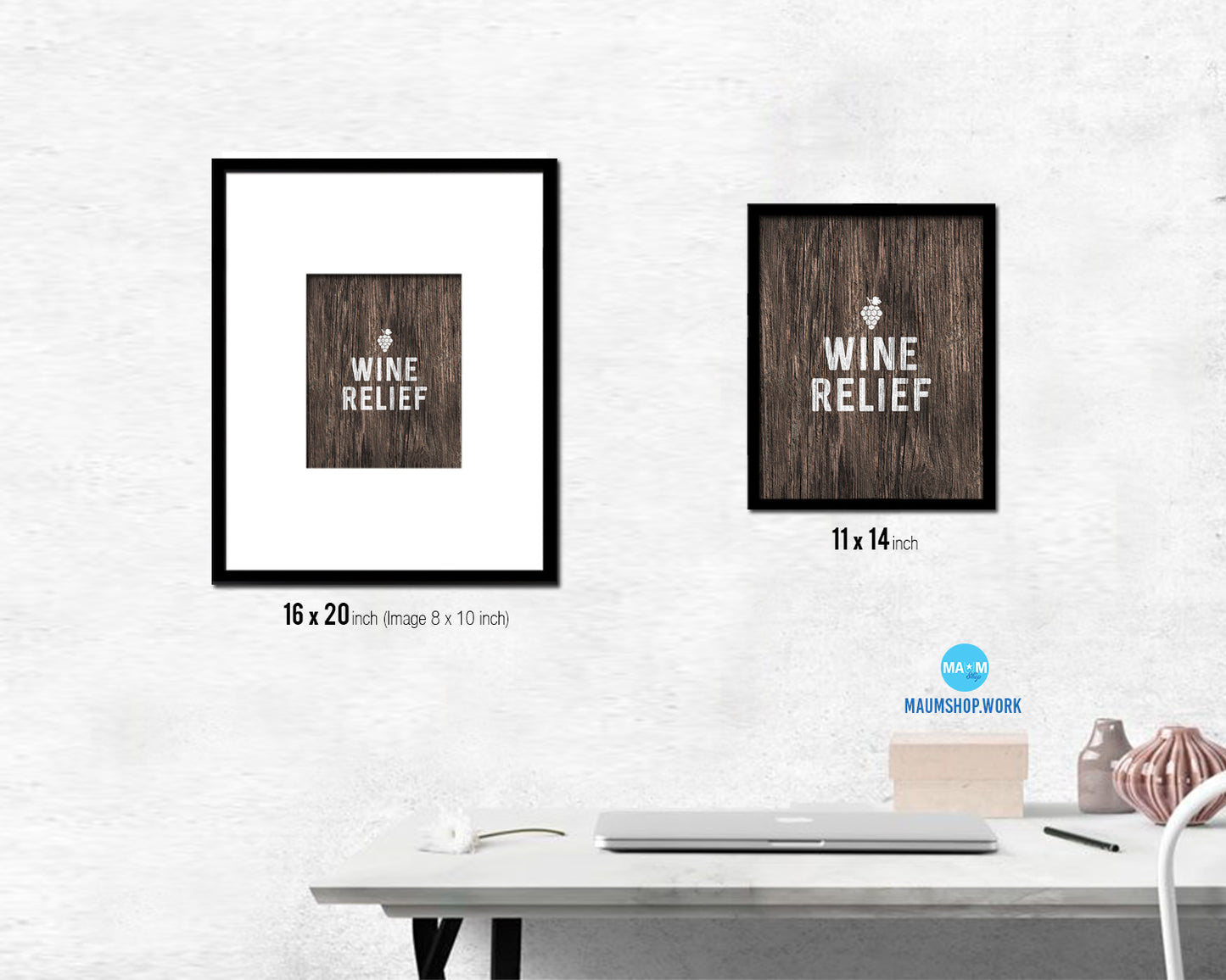 Wine relief Words Wood Framed Print Wall Decor Art Gifts