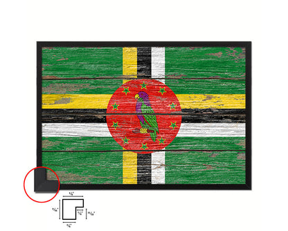 Dominica Country Wood Rustic National Flag Wood Framed Print Wall Art Decor Gifts