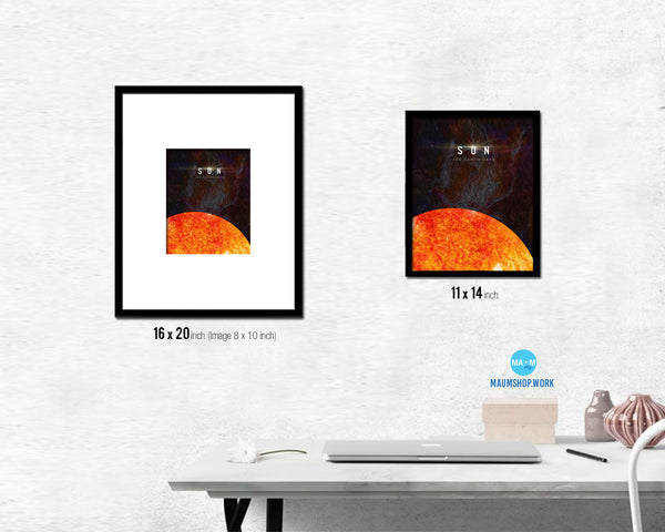 Sun Planet Prints Length of Year Watercolor Solar System Framed Print Home Decor Wall Art Gifts