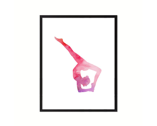 Gymnastic yoga Eka Pada Viparita Dandasana Yoga Wood Framed Print Wall Decor Art Gifts