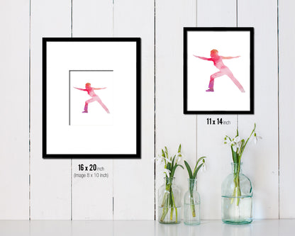 Warrior II Virabhadrasana II Yoga Wood Framed Print Wall Decor Art Gifts