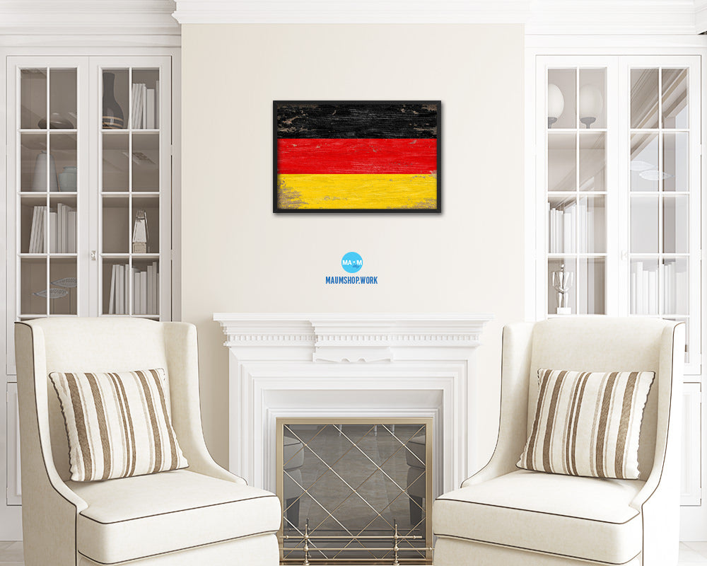 Ghana Shabby Chic Country Flag Wood Framed Print Wall Art Decor Gifts